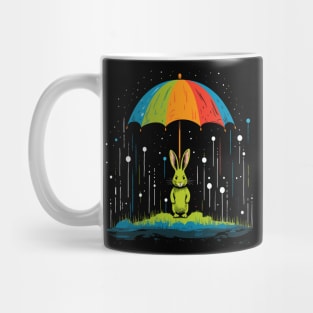 Rabbit Rainy Day With Umbrella Mug